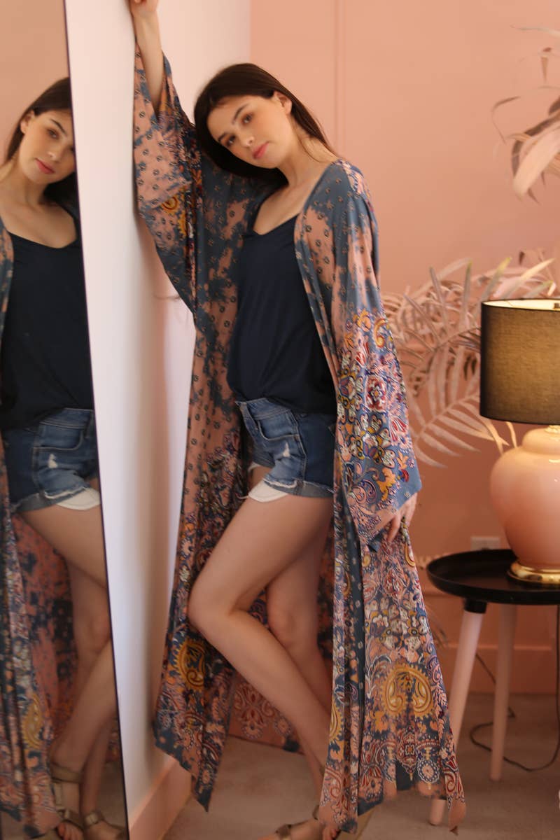 ANGIE - Wholesale Kimono - Women's - BJ664-W702 BLEACH TIE DYE PRINTED DUSTER KIMONO7