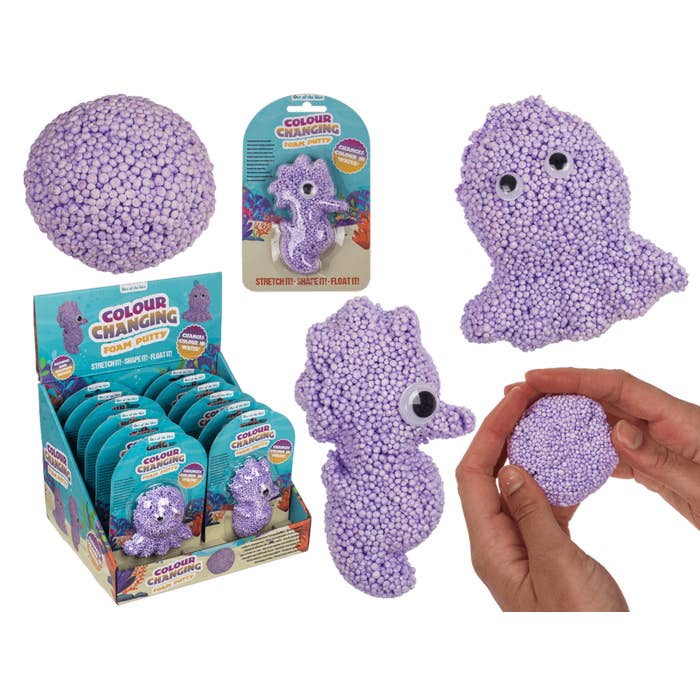 Colour changing foam putty, Sea Horse and Octopus, for wholesale by Out of the blue KG