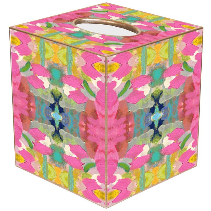 Boîte à mouchoirs Pink Paradise par Laura Park pour la vente par Marye-Kelley