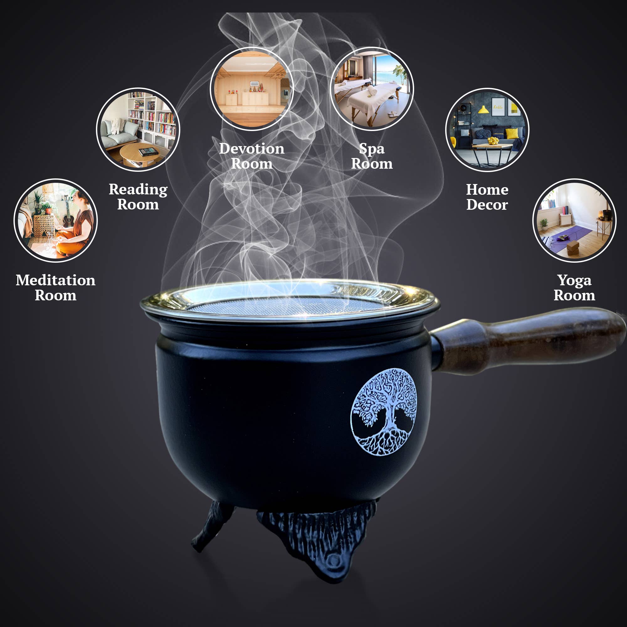 Lungta Imports - Wholesale Incense Holder - Large Metal Charcoal Screen Incense Burner (Tree of Life)11