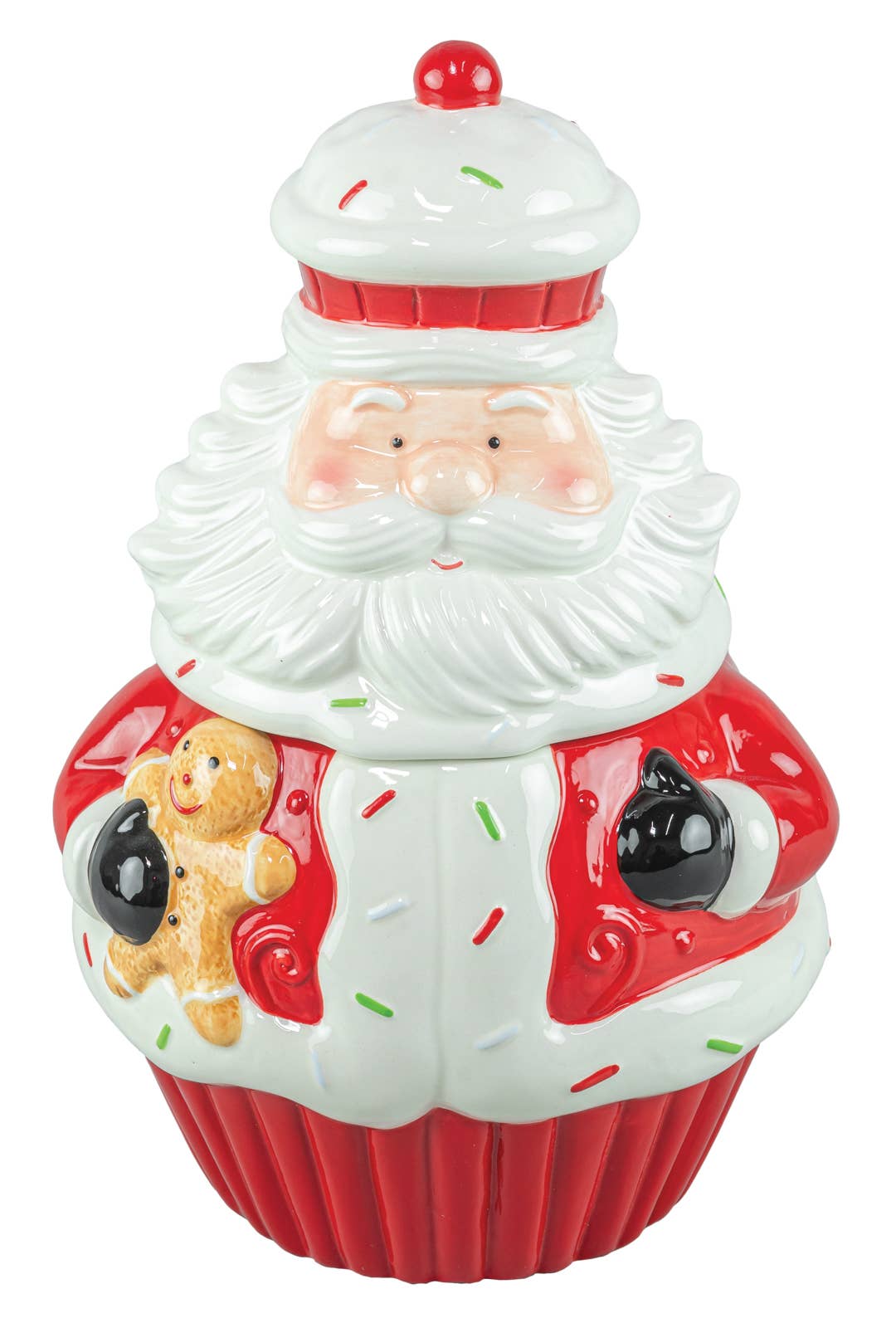 Hanna's Handiworks - Wholesale Decorative Tabletop Object - Christmas Cupcake Santa Cookie Jar0