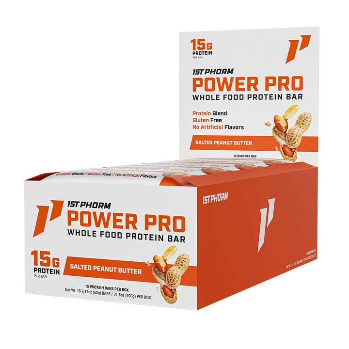 Power Pro Protein Bar, Salted Peanut Butter - 15 Bars/Carton, 6 Cartons (90 Bars) for wholesale by 1st Phorm