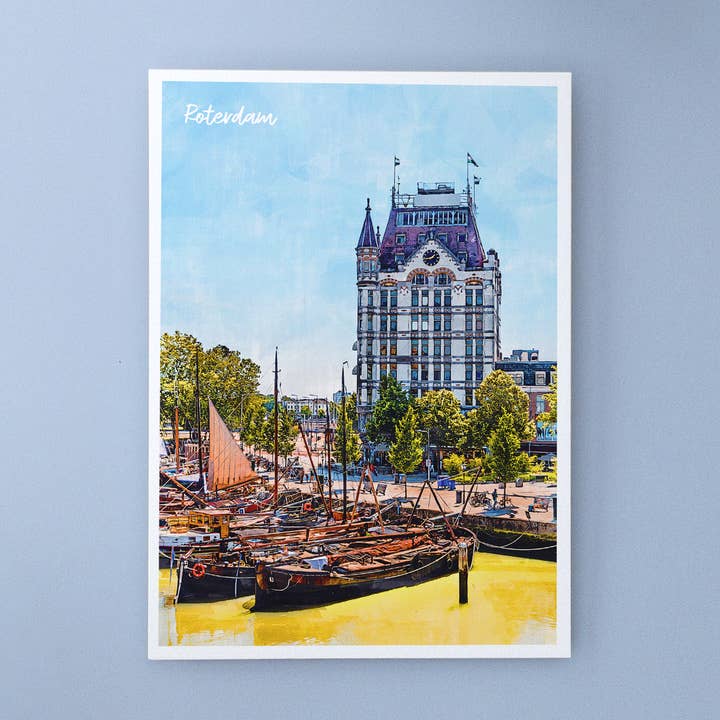 Centre de Rotterdam, Pays-Bas - Carte postale A6 avec enveloppe pour la vente par Travelfy.art