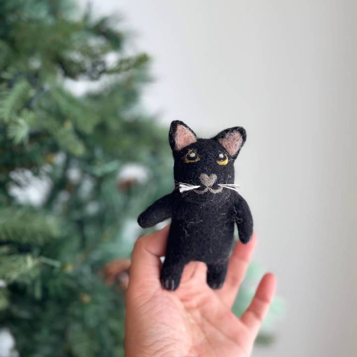 Ganapati - Wholesale Finger Puppet - Kids & Baby - Felt Finger Puppet: Black Cat