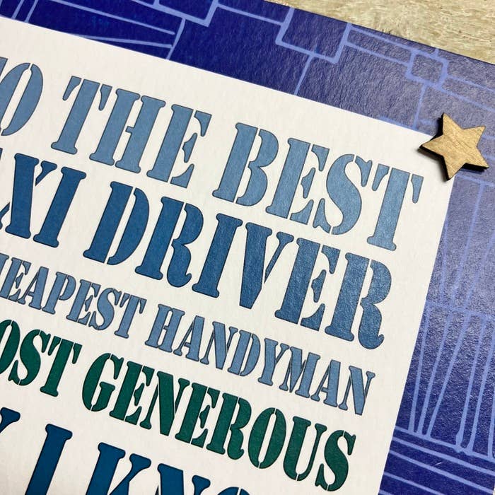 White Cotton Cards – wholesale Father’s Day card – Fathers Day - Taxi Driver, Handyman, Bank - Doodles (D25-8)1