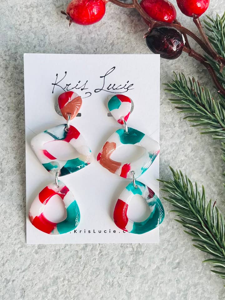 Holiday Mix Dangle Earrings for wholesale by Kris Lucie