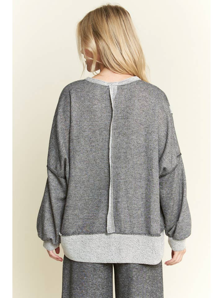 J.Her - Wholesale Sweatshirt - Women's - LoopTerry LongSleeve Crewneck top HT5781