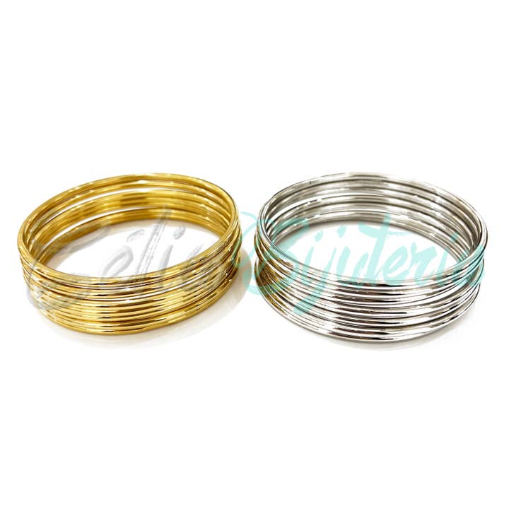 Stålarmbånd - sæt med 7 armbøjler for engroshandel hos Celli Biju