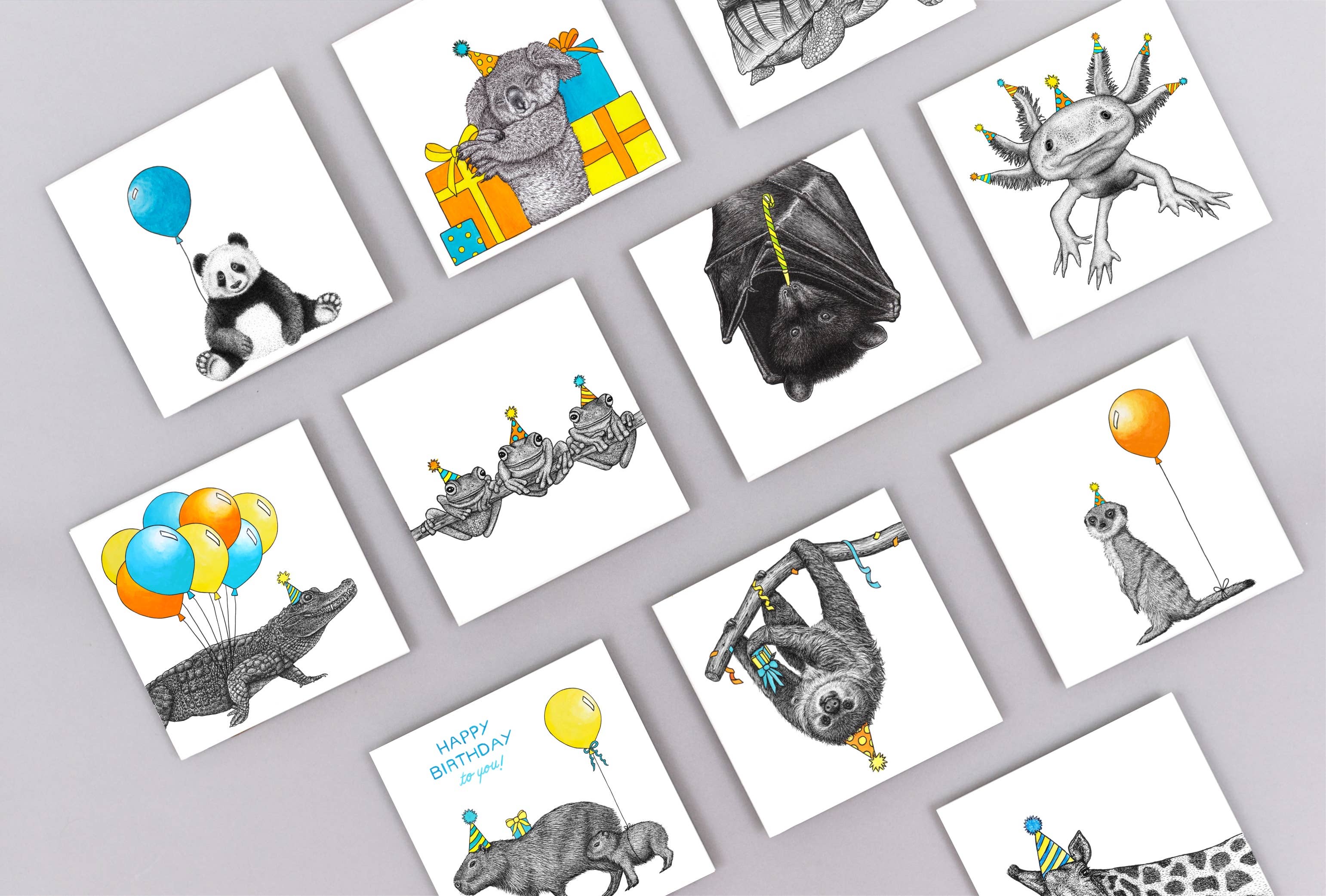 Wild Lines - Wholesale Birthday Card - Frog Cards // Tree Frog Birthday Card // Wildlife Art Cards2