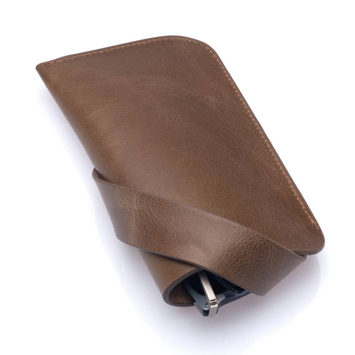 Custodia per occhiali da sole Westpolo Lonex in vera pelle, colore: marrone per la vendita all'ingrosso da parte di WESTPOLO