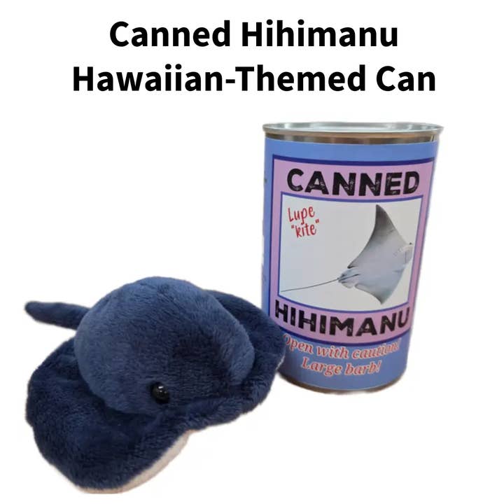 Lupe the Canned Hihimanu - Hawaiian Plush in Can w/Jokes for wholesale by Canned Gifts