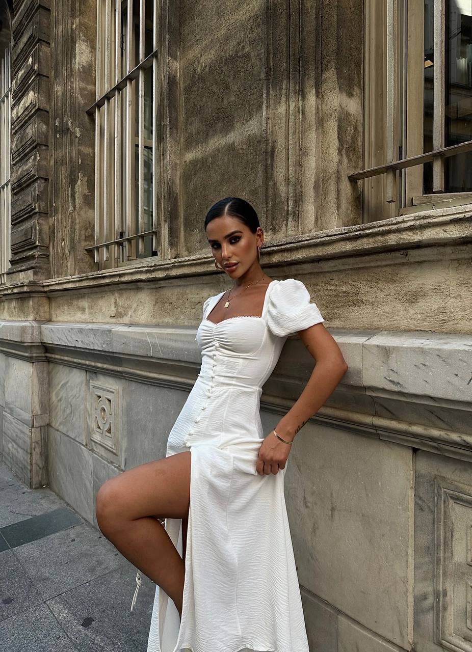 Standpoint Top - Wholesale Dress - Women's - The Noir Elegance Slit Midi Dress - 10924