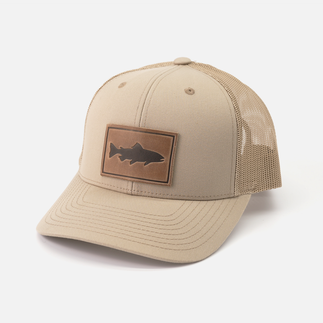 Range Leather Co. - Wholesale Trucker Hat - Unisex - Trout Hat - Leather Patch Trucker Cap17