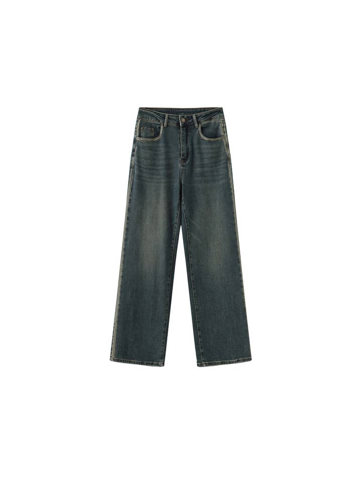 CUBIC - Vendita all'ingrosso Jeans - Donna - Jeans scuri vintage con lavaggio in bronzo