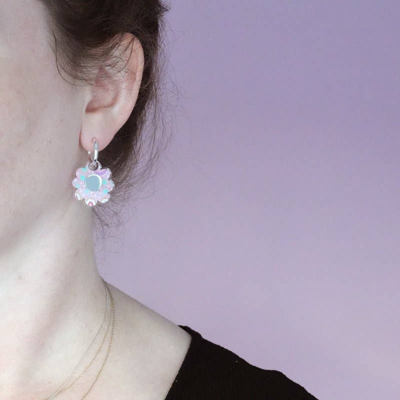 Girlfetti - Wholesale Dangle Earrings - 'Happy Days 3' Acrylic Flower Dangle Earrings3