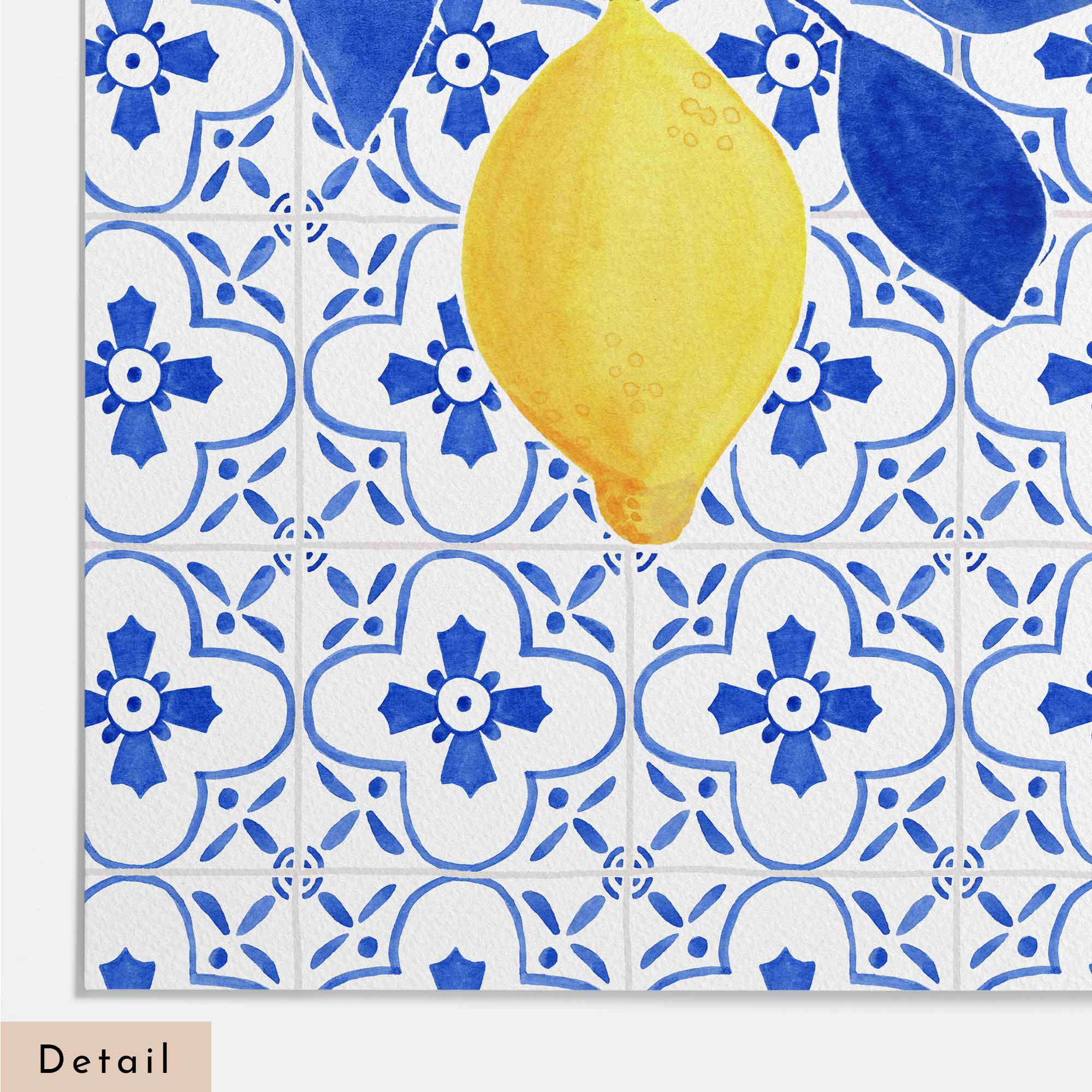 Calex Studio - Wholesale Everyday Greeting Card - Amalfi Lemon & Blue Tile - Blank Greeting Card3