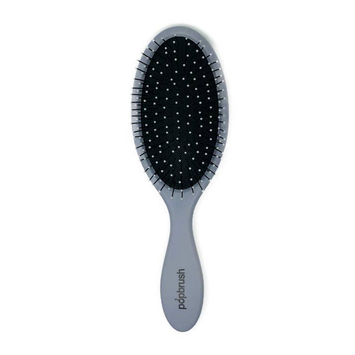 London Rain Grey Popbrush Ultimate Soft Bristle Hair Brush for wholesale by Popmask London