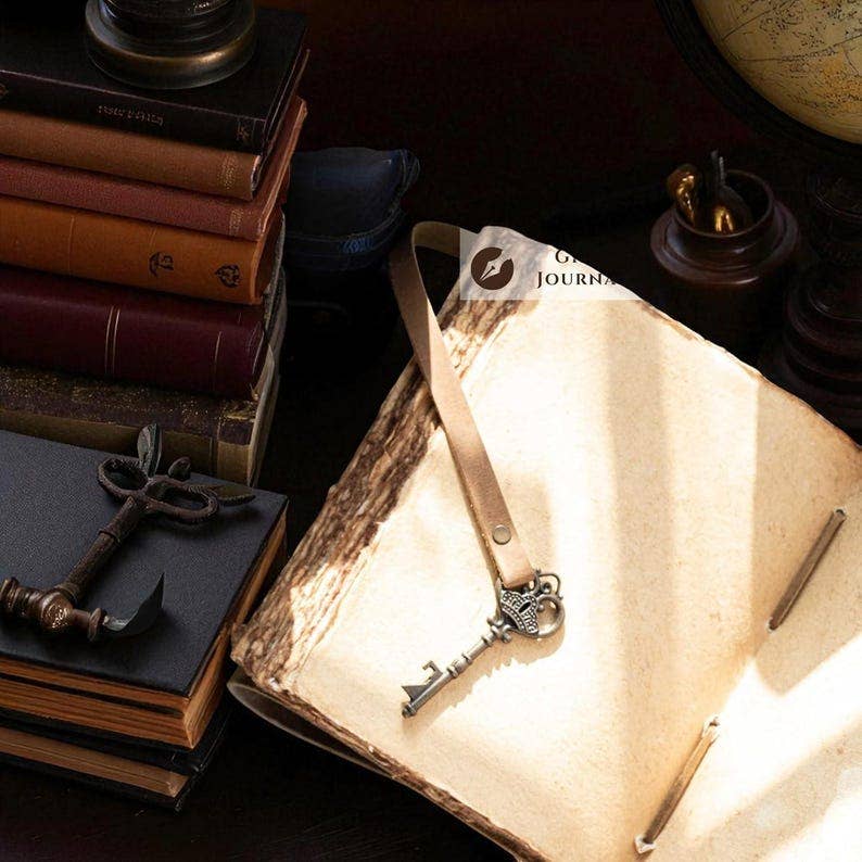 Leatherooze – wholesale Journal och dagbok – Handgjord läderdagbok med nyckel: Rustik resedagbok med rivna kanter5