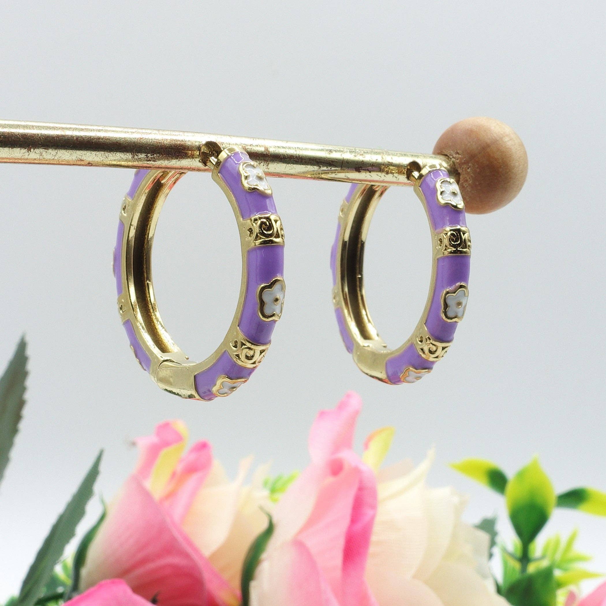 Daemon srls - Wholesale Dangle Earrings - AZALEA - ACCIAIO INOSSIDABILE orecchini a cerchio smaltati10