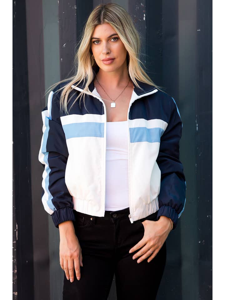 26 International - Wholesale Windbreaker - Women's - Color Block Windbreaker With Soft Sherpa Line5