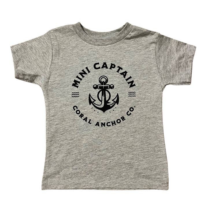 Mini Captain Youth T-Shirt – Heather Grey for wholesale by Coral Anchor Apparel