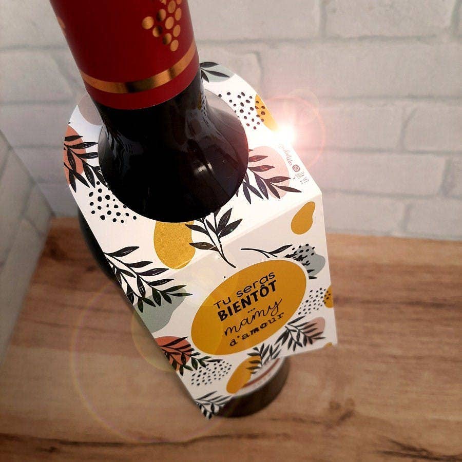 La vie en magenta – Großhandel Geschenkanhänger-Etikett – Schwangerschaftsankündigung Großeltern - Flaschenhals-Etikett2