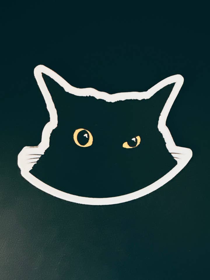 Adesivo sagomato Bubo Cranky Cat 3" per la vendita all'ingrosso da parte di Mobius Theory