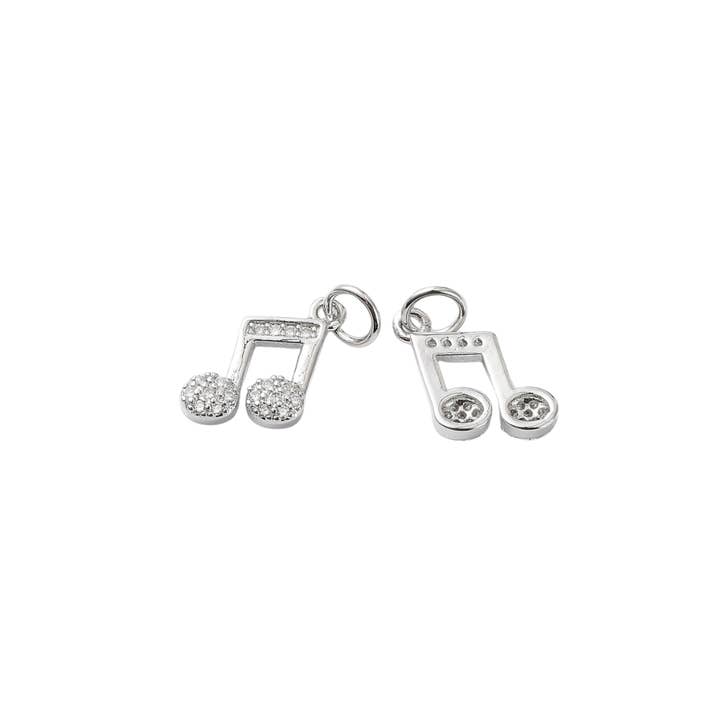 *Silver CZ Joyful Melody Charm for wholesale by The Charm Bar Company