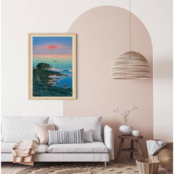 Morning of Cape Inubo Art Print by Hasui for wholesale by Rock Paper Scissors Wall Art
