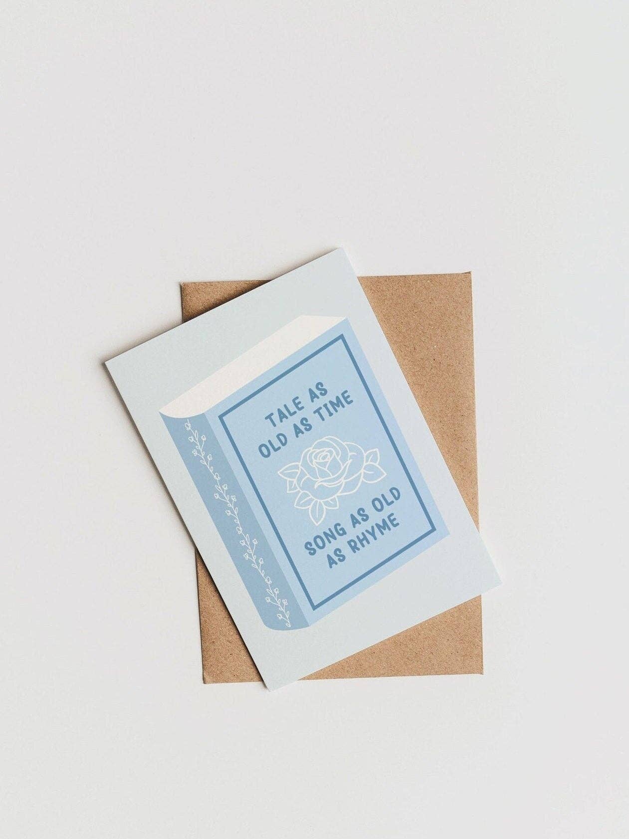 Fleurs on Sunday - Wholesale Wedding Card - Fairytale Themed Card | Tale As Old As Time | Book Theme Wedding Card