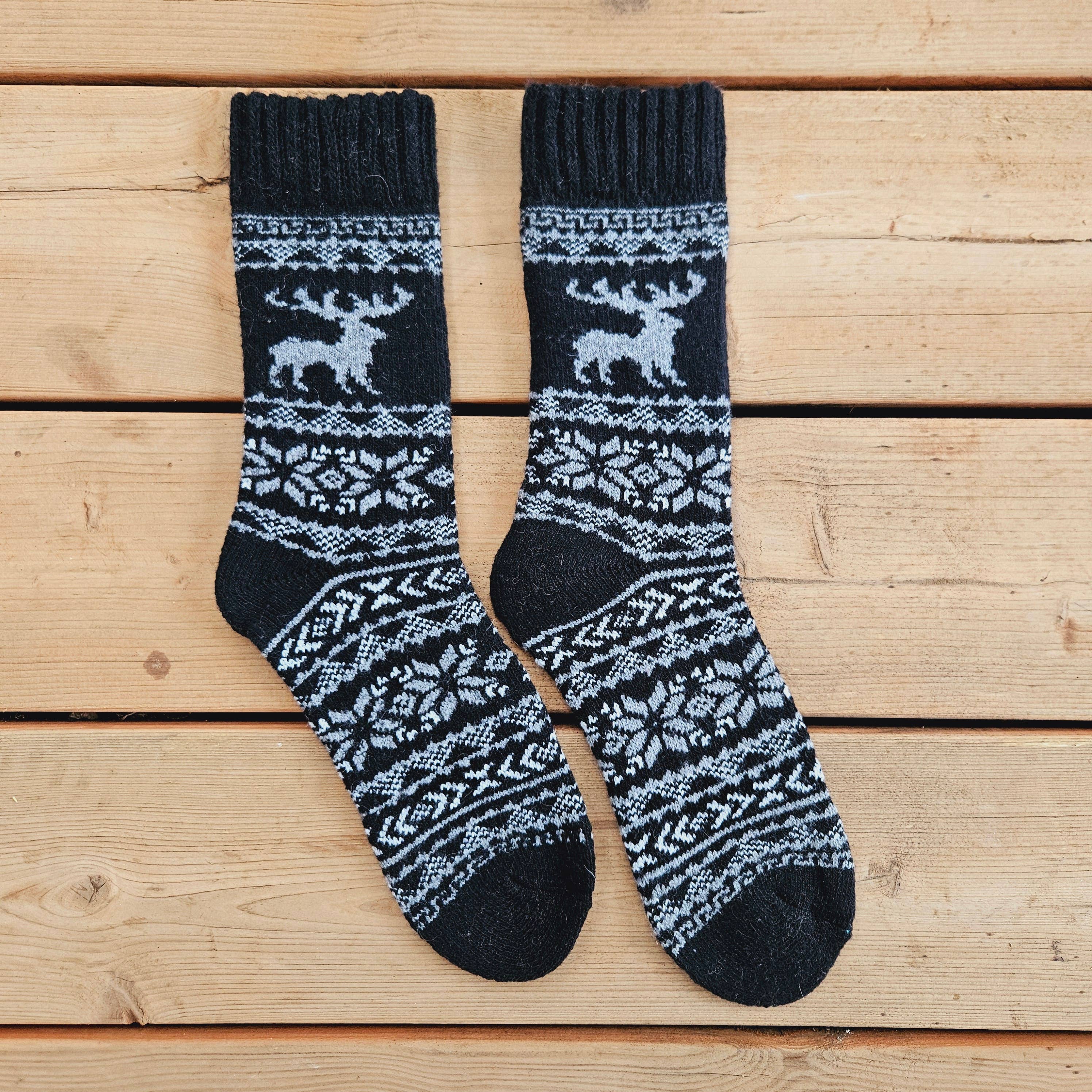 NorraVilla - Wholesale Socks - Women's - Alpaca wool socks - Nordic Unisex REINDEER - 39-46 10