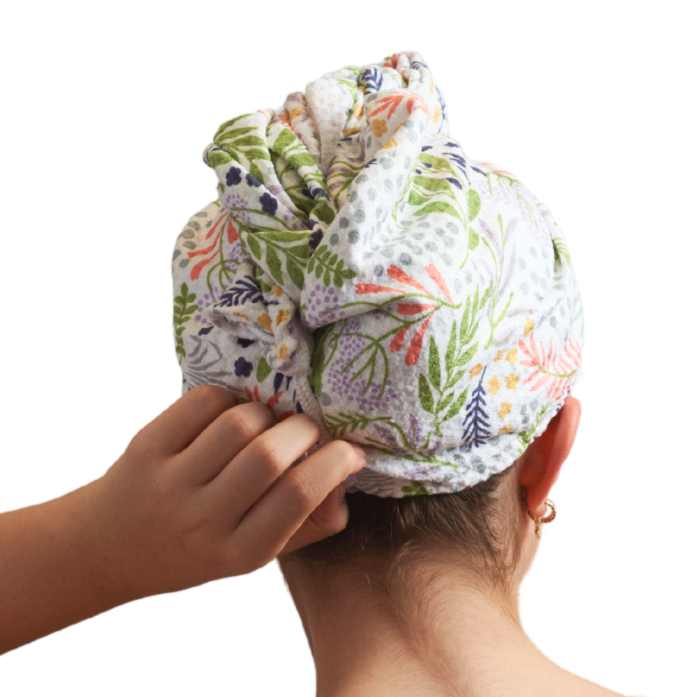 Once Again Home Co. – wholesale Hair towel/wrap – Hair Towel Wrap - Floral in Lilac1