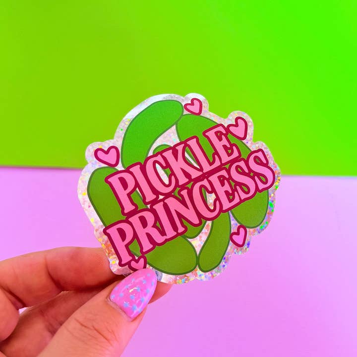 Printed Weird – wholesale Sticker – Pickle Princess Glitter Sticker1