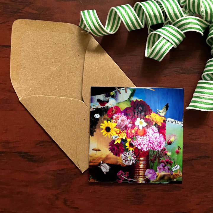 Up the Garden Path Mini-Card (3" x 3") for wholesale by Cozy Arts