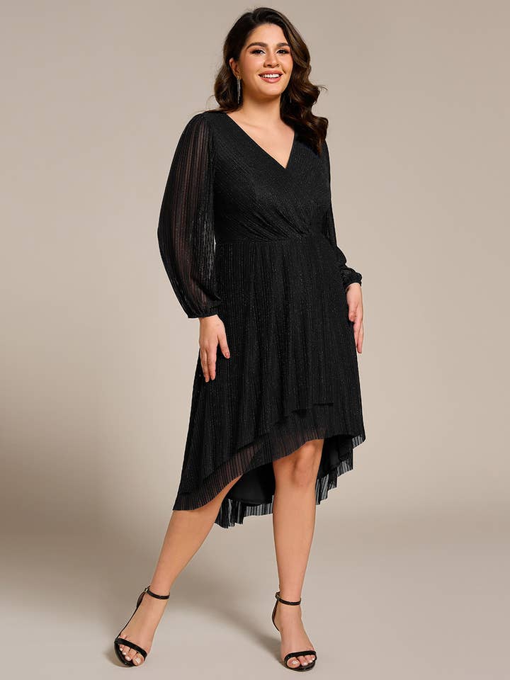 Black Elegant Young Fashion Shimmer Fabric Wedding Guest Dresses for wholesale on Faire