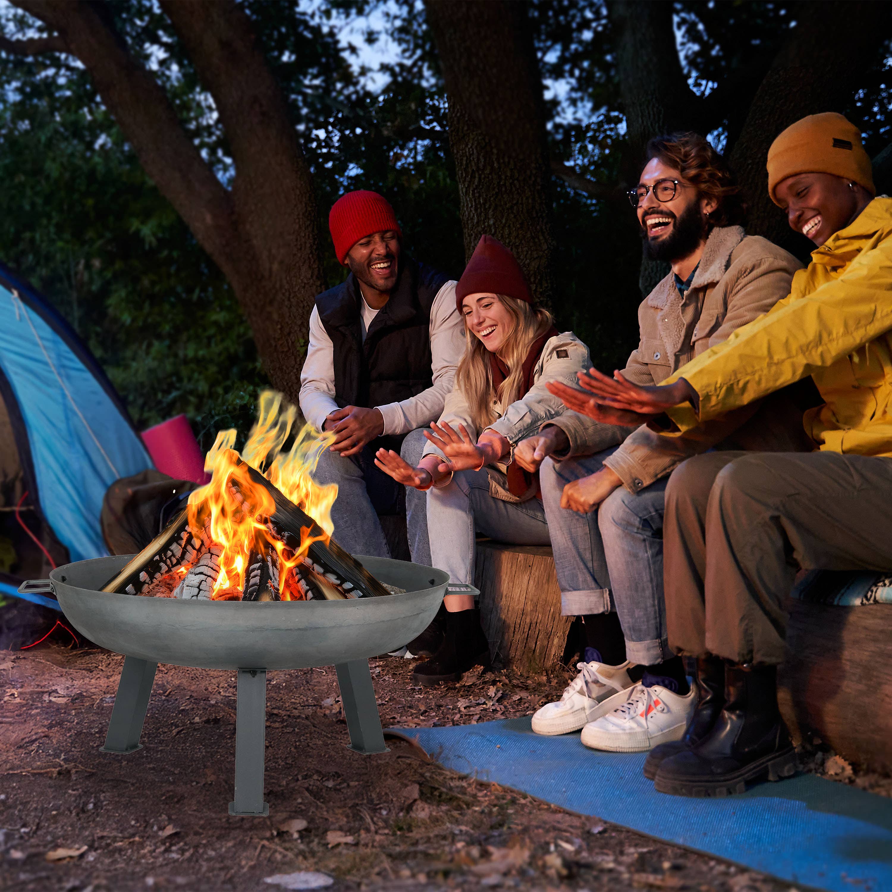 Sunnydaze Decor - Wholesale Fire Pit - 30 in Rustic Cast Iron Outdoor Raised Fire Pit Bowl - Steel8