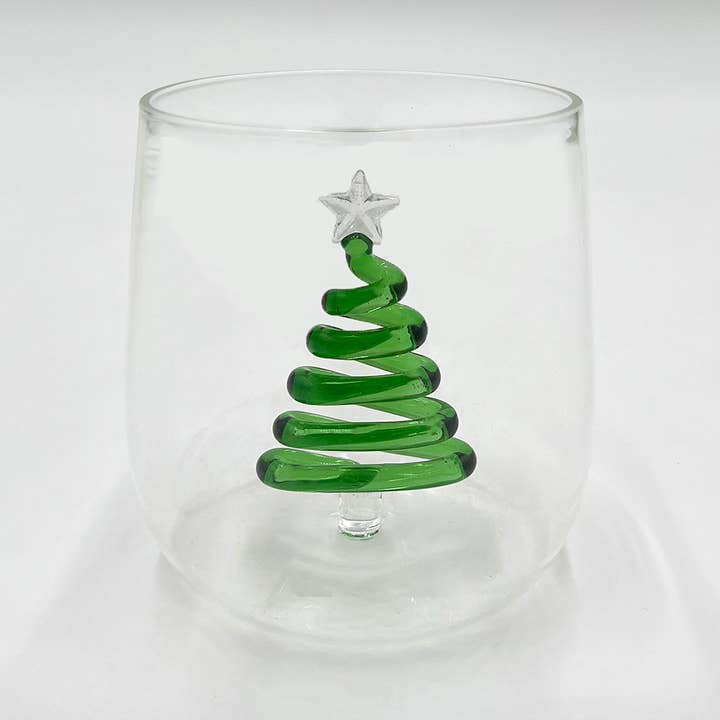 JF The Reborn Home - Wholesale Drinking Glass/Cup - DID505J WATERGLASS 3D TREE GREEN0