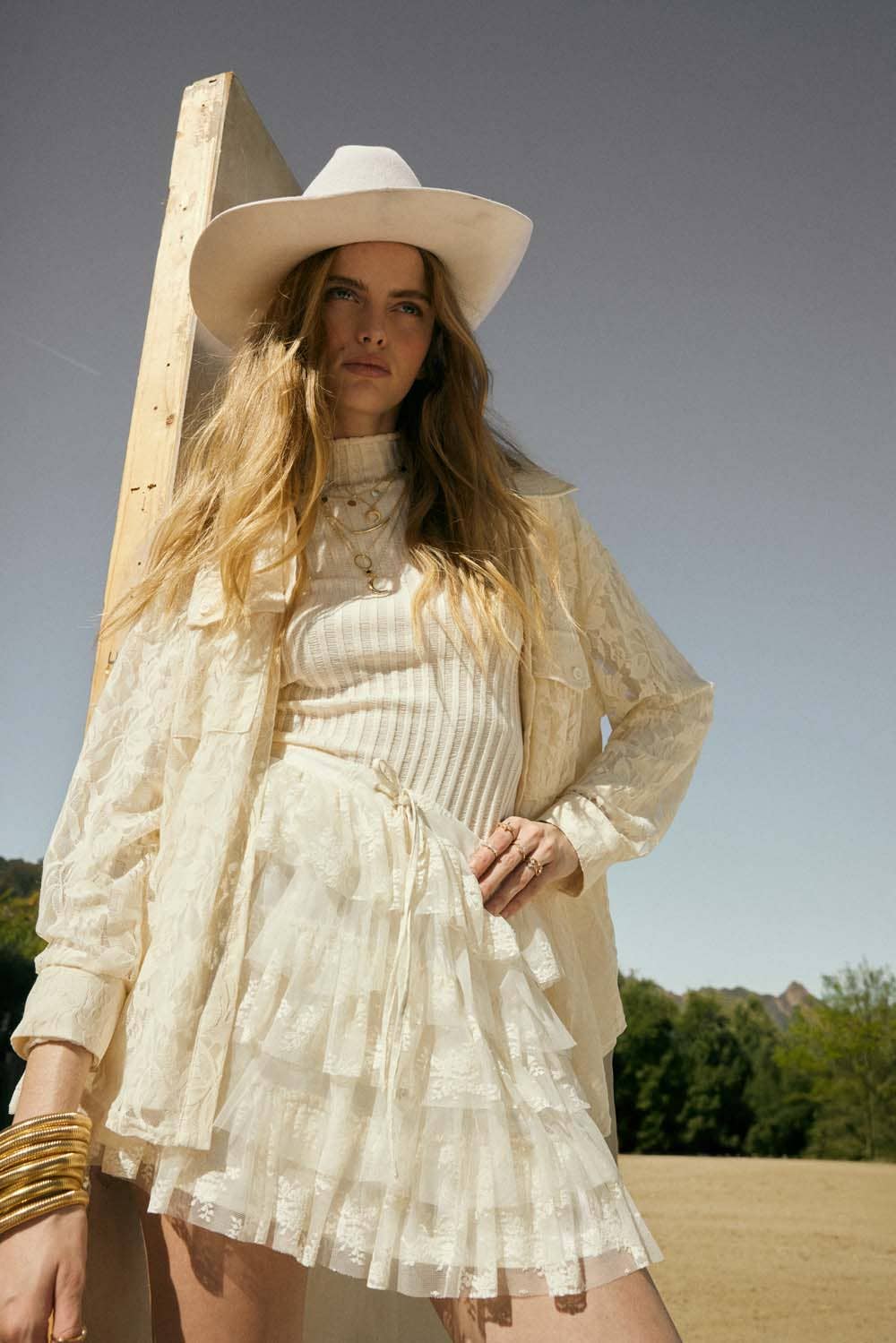 Promesa USA - Wholesale Skirt - Women's - Lace and Tulle Tiered Ruffle Mini Skirt13