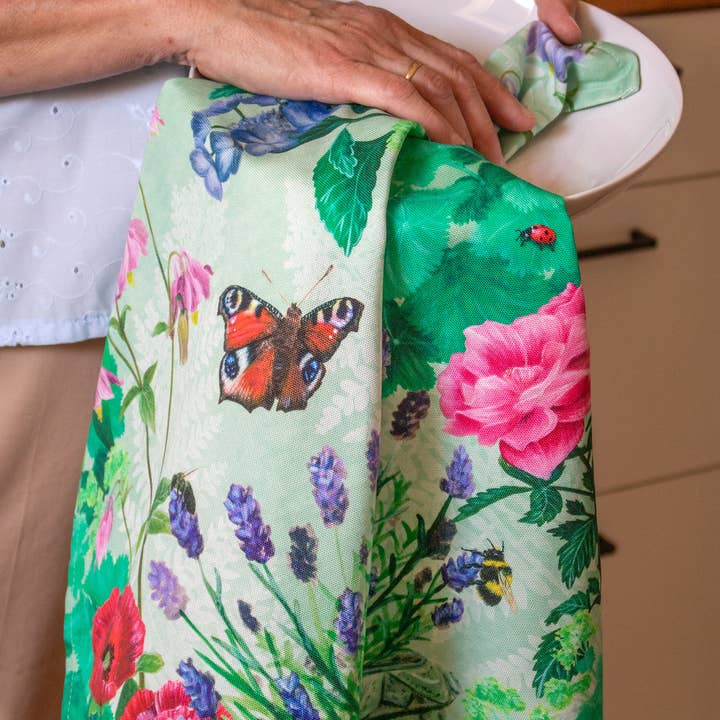 AMPellegrini Art & Design - Wholesale Tea Towel - Tea Towel with floral garden print1