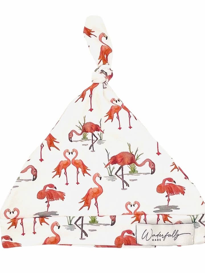„Mingo” Flamingo geknoopte muts voor wholesale door Wonderfully Made Baby