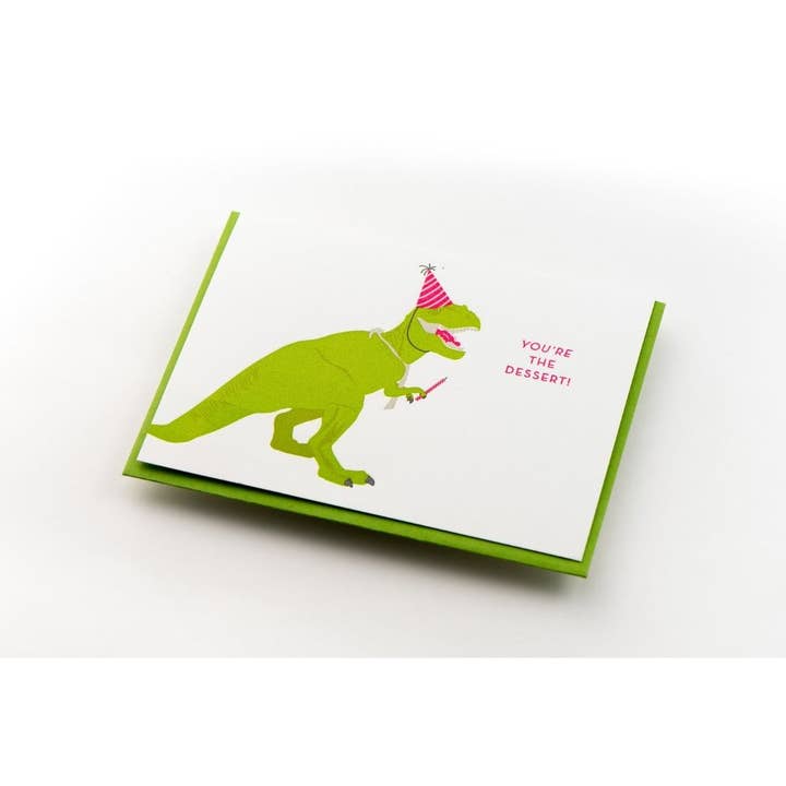 Porchlight Press Letterpress - Wholesale Birthday Card - Birthday Dino Dessert Card2