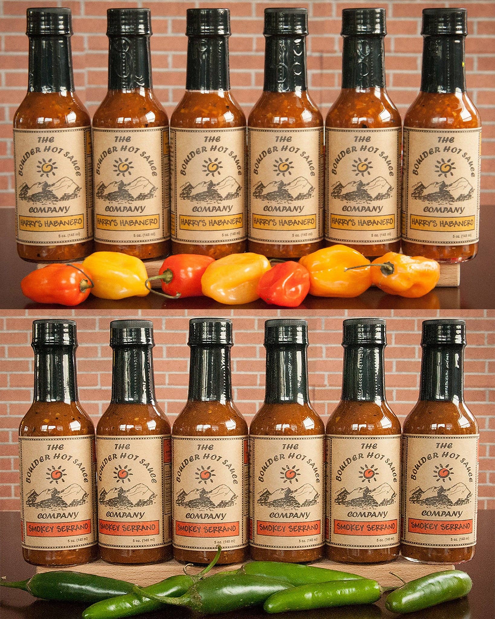 Boulder Hot Sauce - Wholesale Hot Sauce - Mixed Case 6 Serrano 6 Habanero0