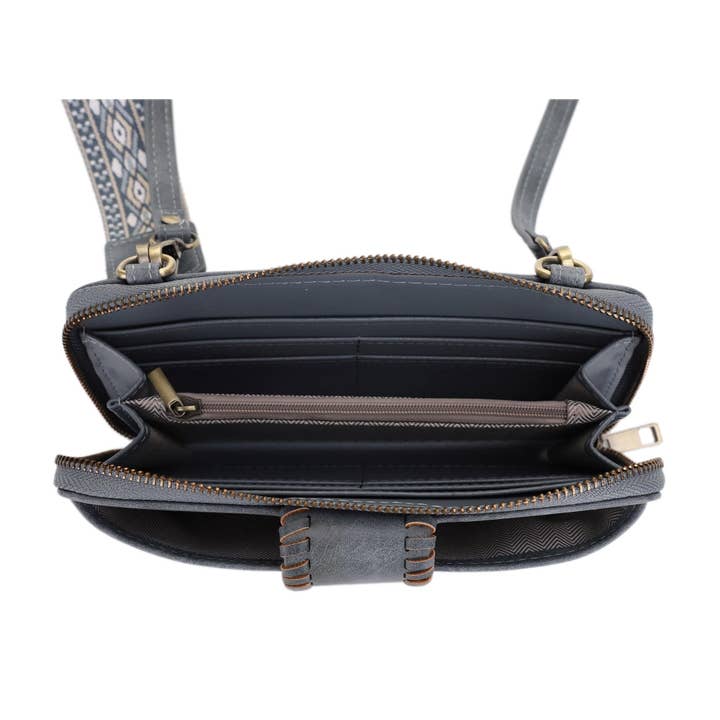 MiMi Wholesale - Wholesale Crossbody Bag - Women's - SV32087WW Jolie Crossbody Wallet With Boho Wrist Strap