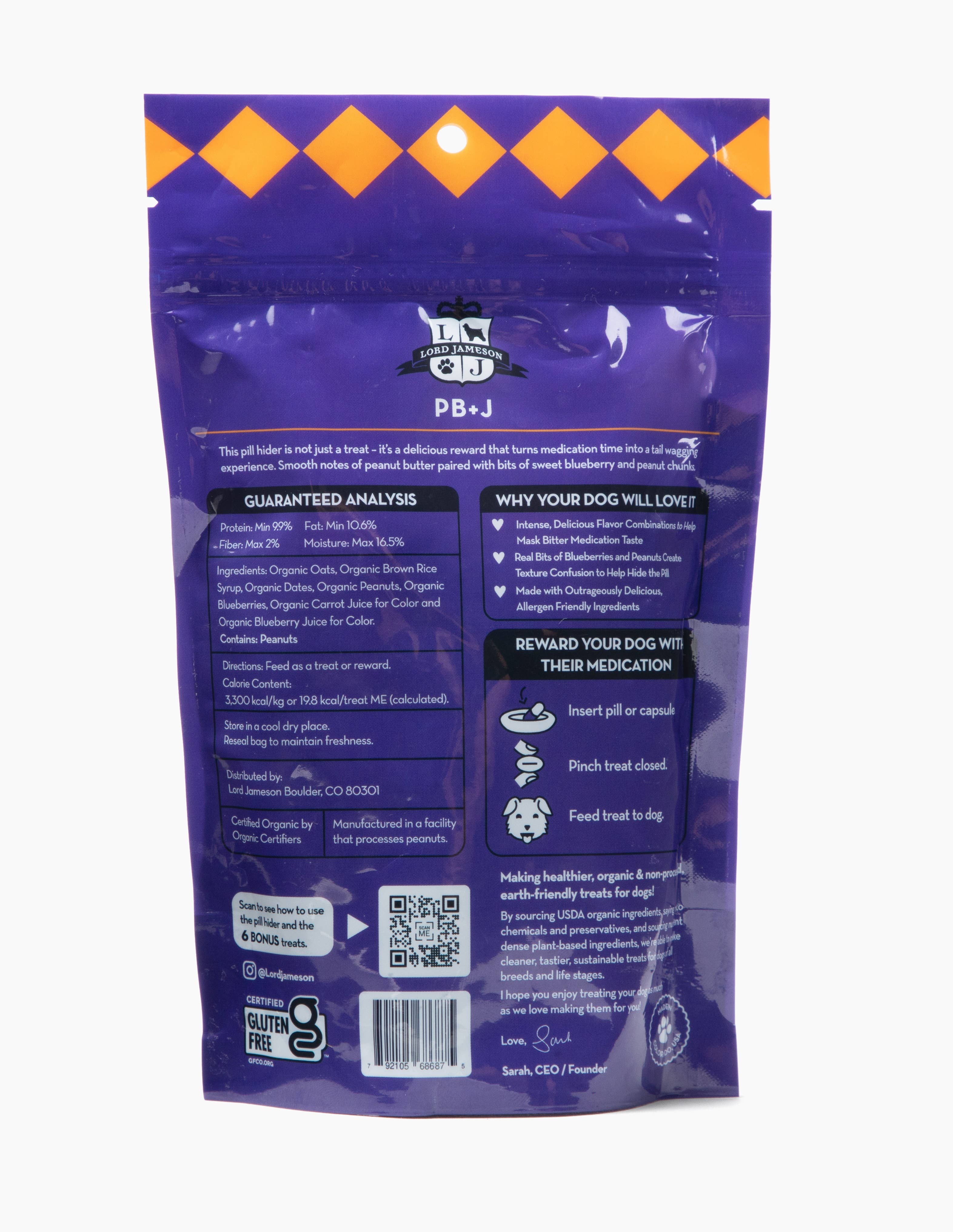 Pet Palette Distribution - Wholesale Pet Supplement - Dog - Lord Jameson PB+J Pill Hider 6oz1