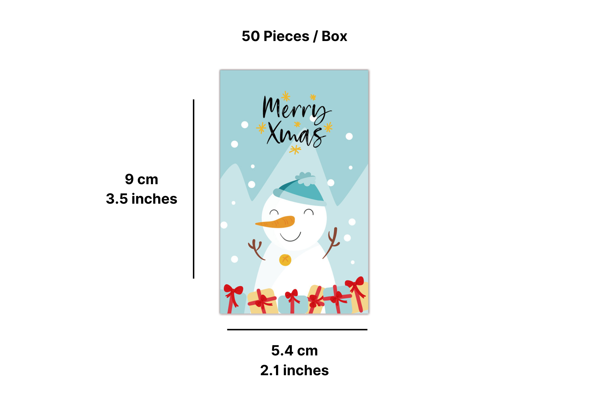 Plantish - Wholesale Gift Tag Label - Frosty Blue Christmas Tag, Sticker | Christmas Card & Label1