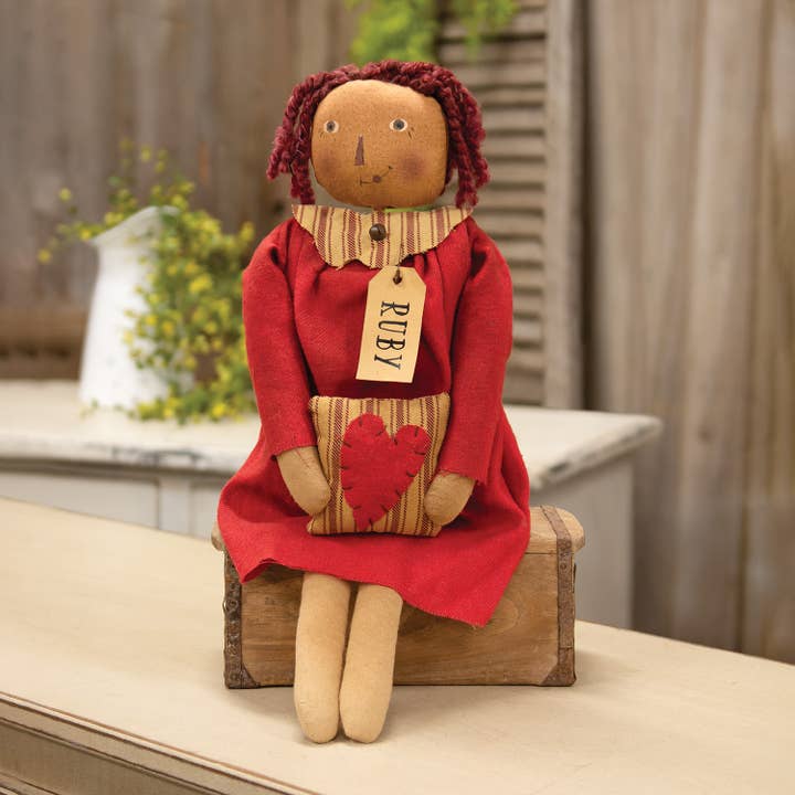 The Hearthside Collection - Wholesale Decorative Tabletop Object - Red Dress Ruby Doll