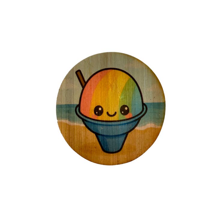Rainbow Shave Ice On Beach for wholesale by Bamboo Wood Stickers