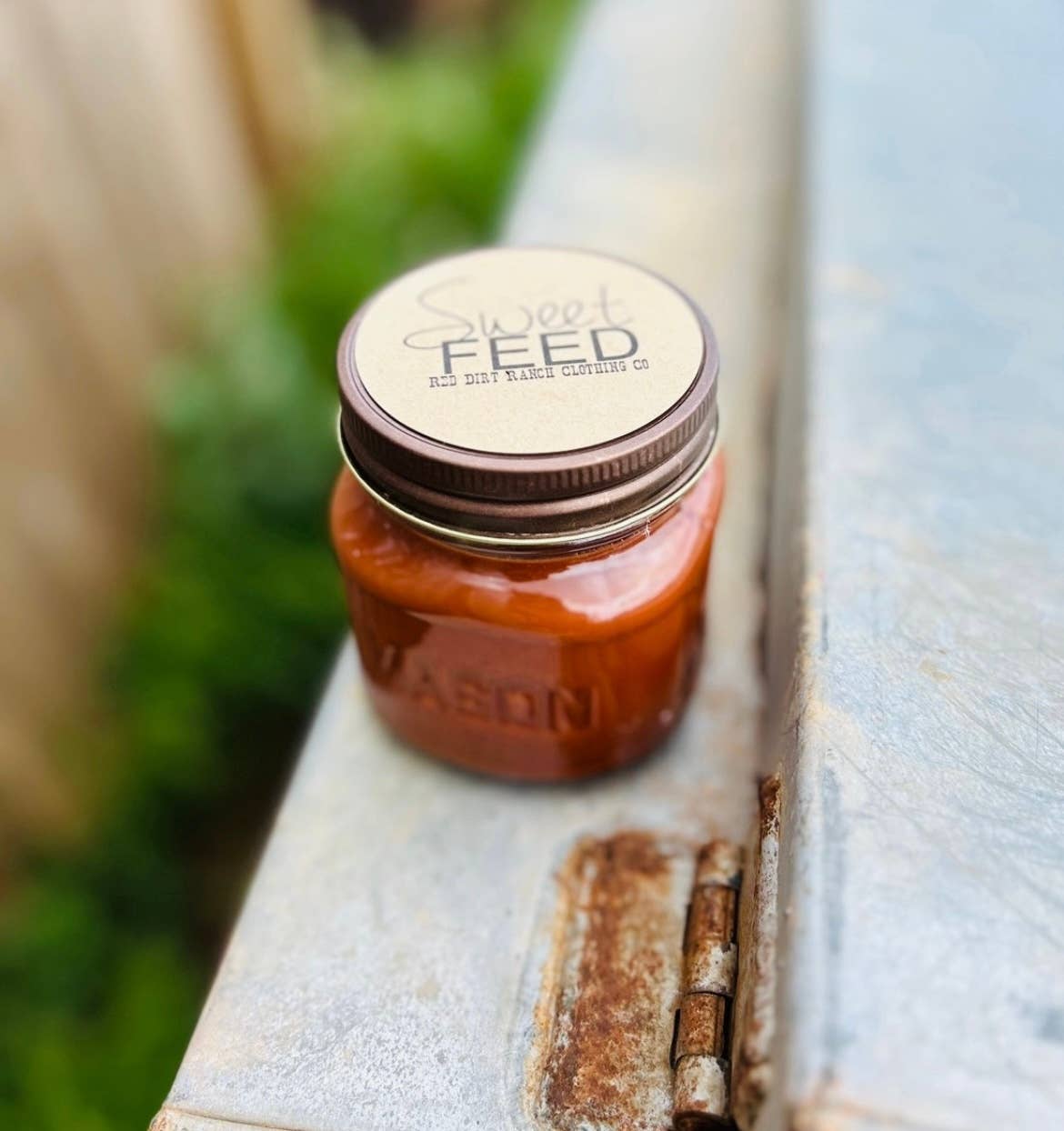 Red Dirt Ranch Clothing Company - Wholesale Jar/Filled Candle - Candle RDR Sweet Feed Horse Feed Mason Jar Candle 1
