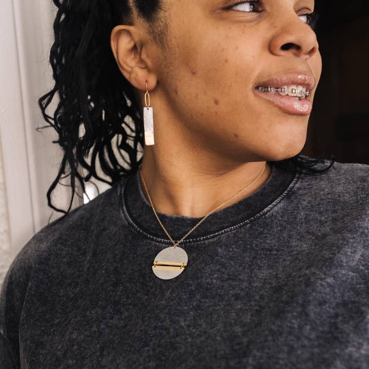 Mend on the Move - Wholesale Dangle Earrings - The Light Ahead Aluminum & Gold Plated Earrings3