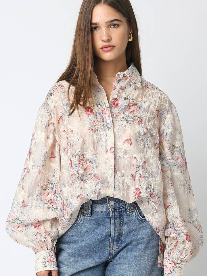 Hadley Blumenhemd für den Großhandel von Olivaceous